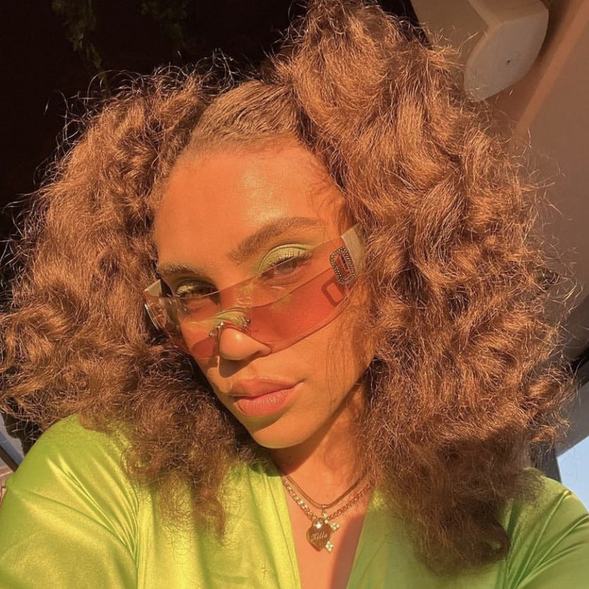 Wholesale PC Y2K Letter Integrated Sunvisor Sunglasses